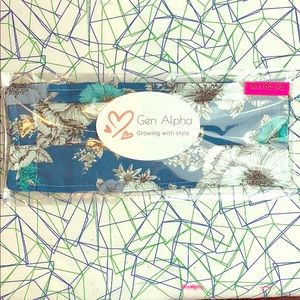 A-102 #2 Floral Blue Green Palette Face Mask